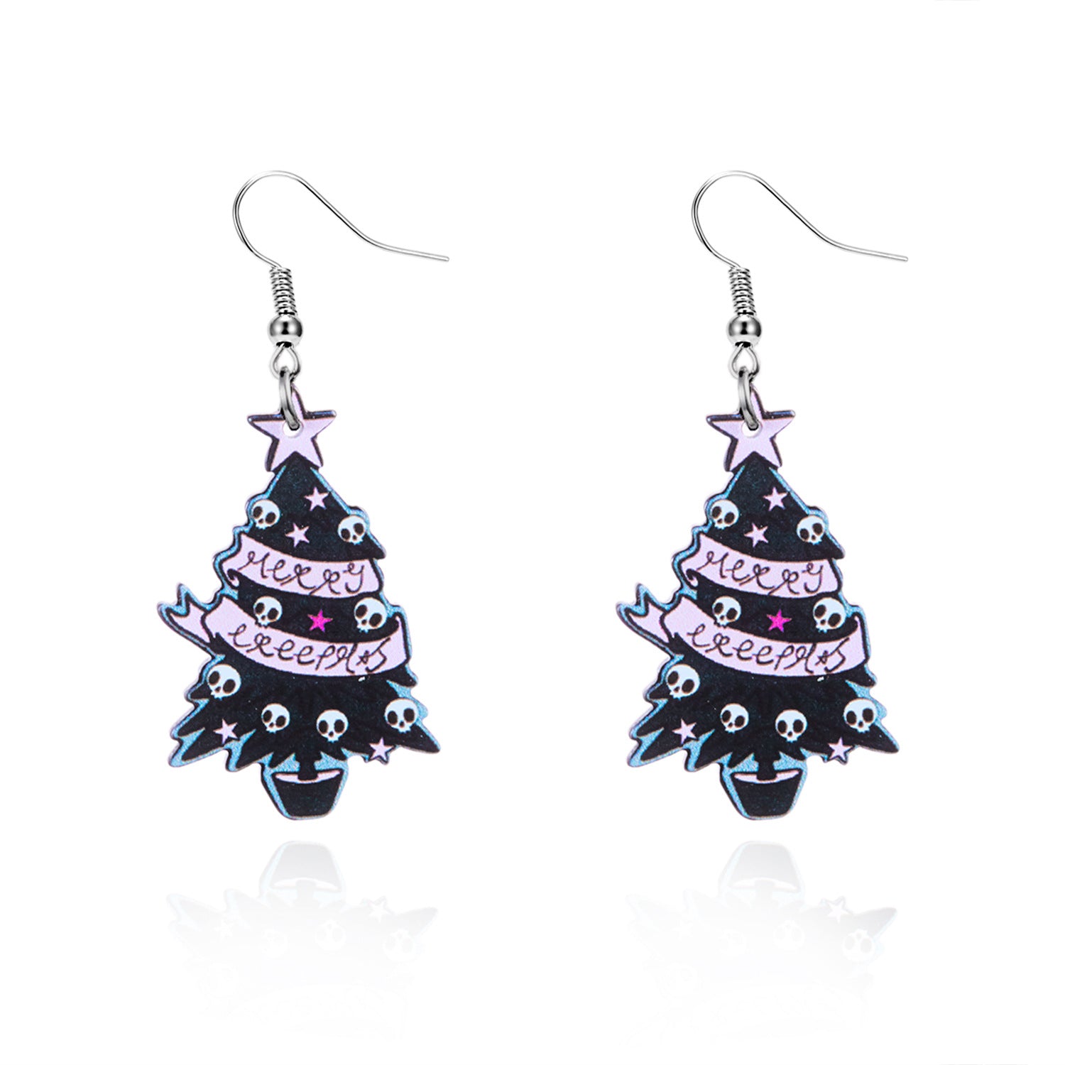 Wholesale  Acrylic Flower Ghost Skull Tree Earrings