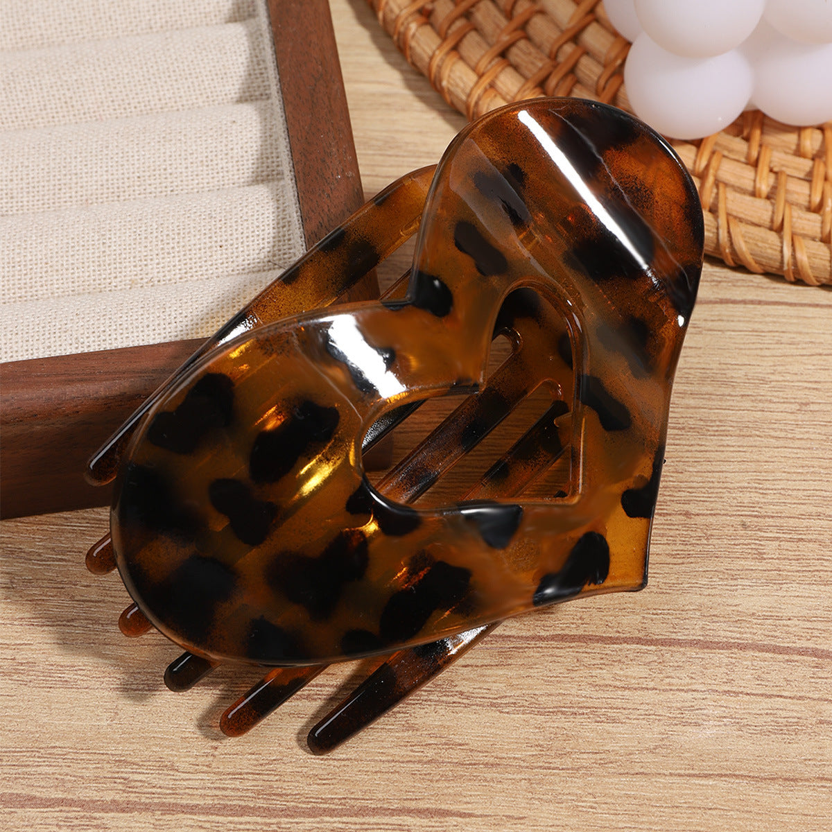 Wholesale Hairpin Duck Clip Glossy Leopard Print Hair Clips