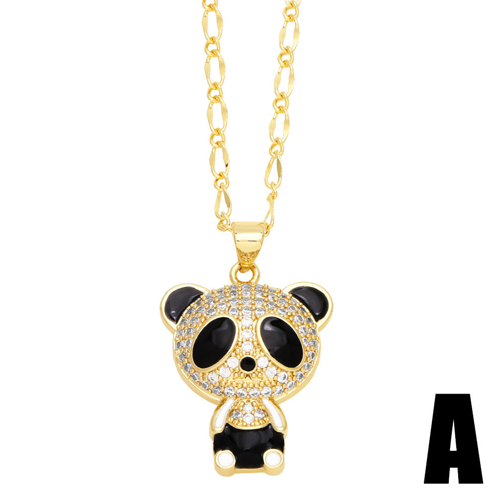 Wholesale Cartoon Panda Copper Necklaces