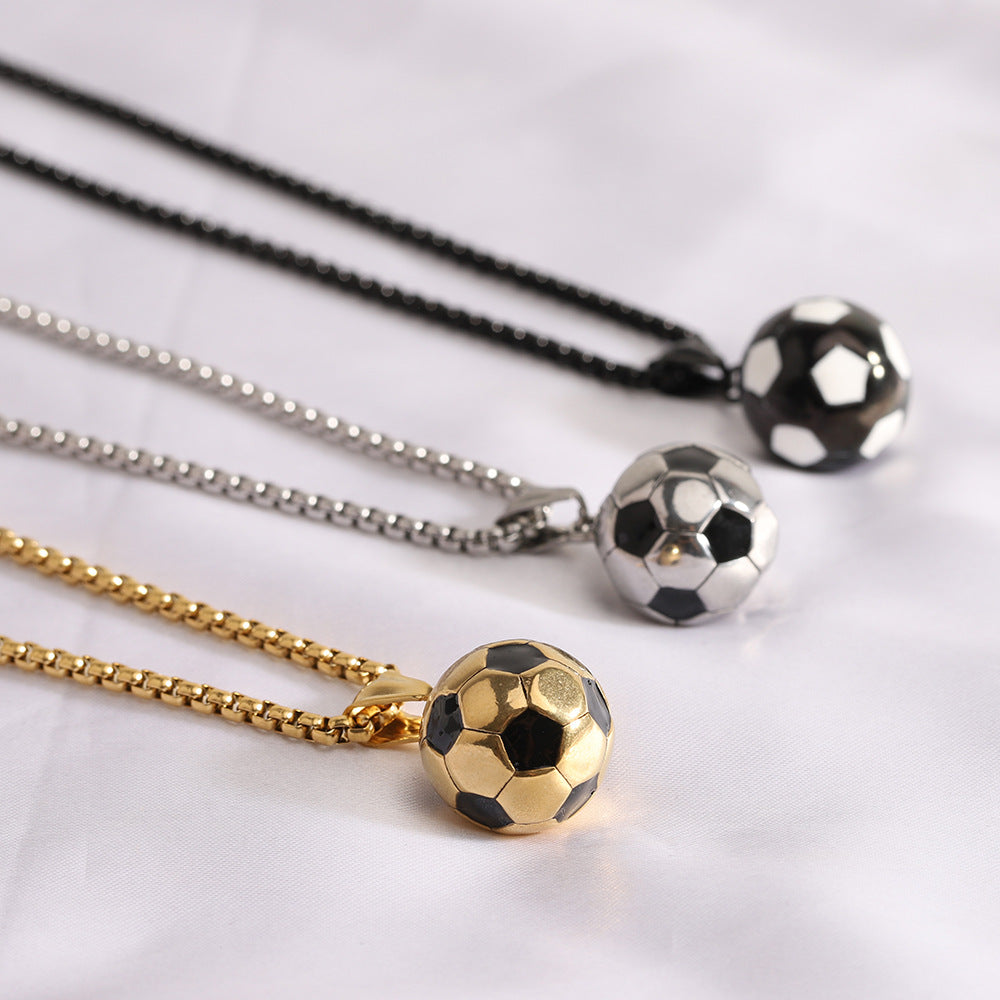 Wholesale 304 Titanium Steel Football Creative Necklaces