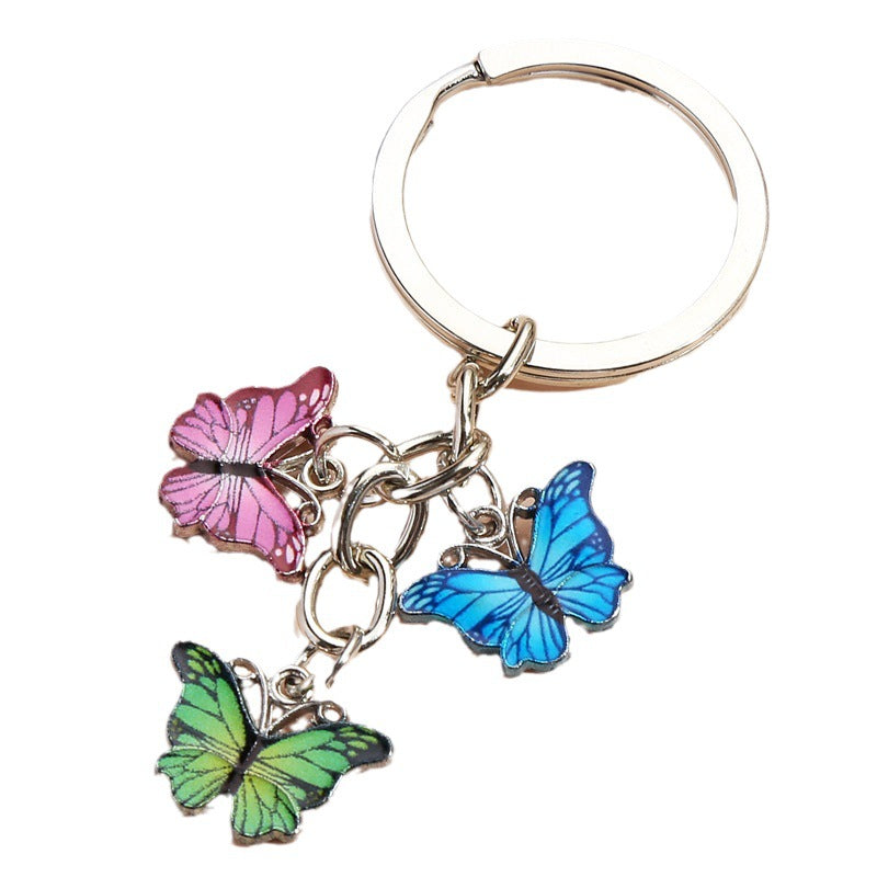 Wholesale Zinc Alloy Colored Butterfly Keychains