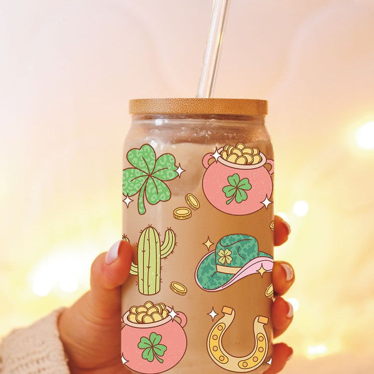 Wholesale Green St. Patrick's Day Series 16oz Cup UV DTF Wraps