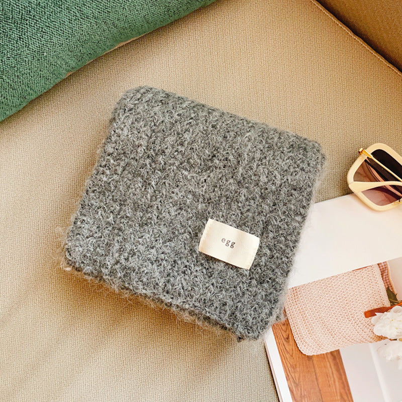 Wholesale Wool Knitted Warm Thickened Mohair Quilted Scarf