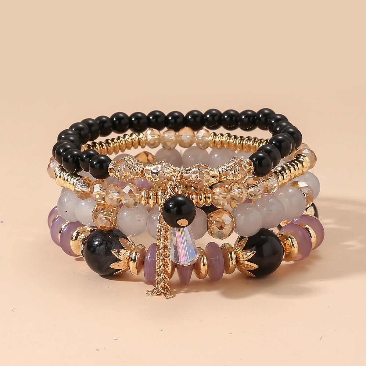 Wholesale Bohemian Crystal Beaded Bracelet suit Colorful Multi-layer Bracelet