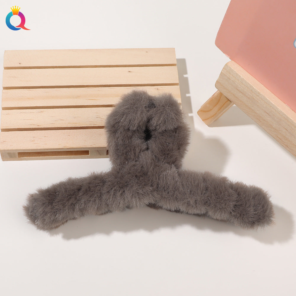 Wholesale Plush Hair Clip Large Size Plush Hair Clip