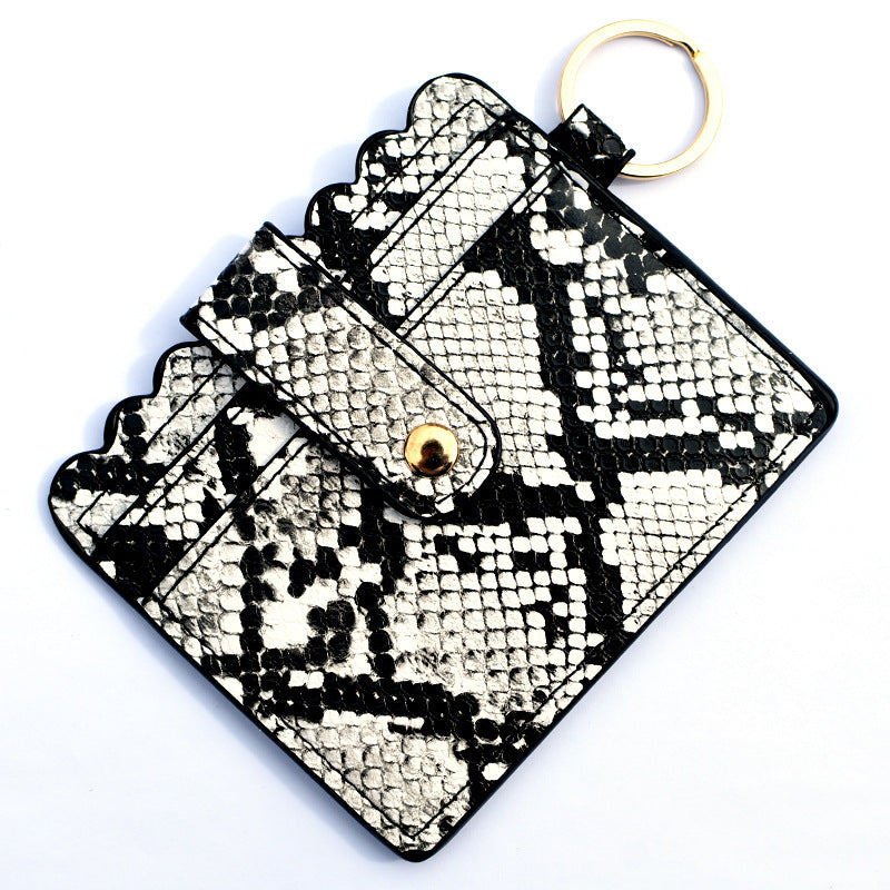 Wholesale PU Leather Leopard Purse Keychain