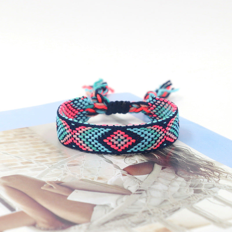 Wholesale Bohemian Colored Woven Polyester Bracelet