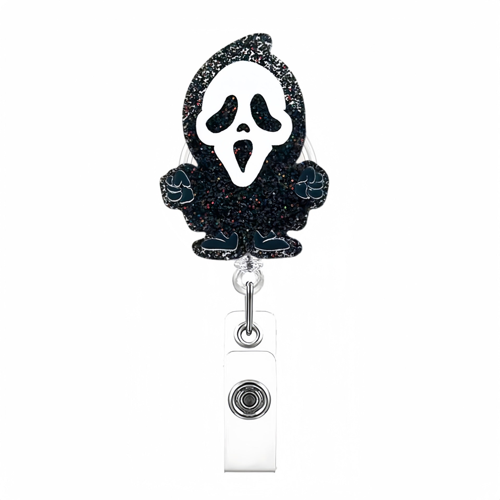 Wholesale Blackened Skeleton Medical Easy Pull Buckle  Badge Reels