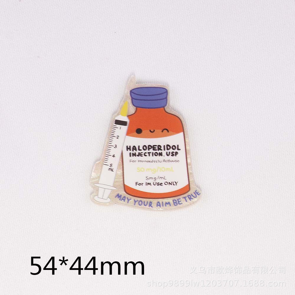 Wholesale 10PCS FlatBack Loose Powder Cartoon Bag Ornaments Acrylic Pins DIY Patch Accessories