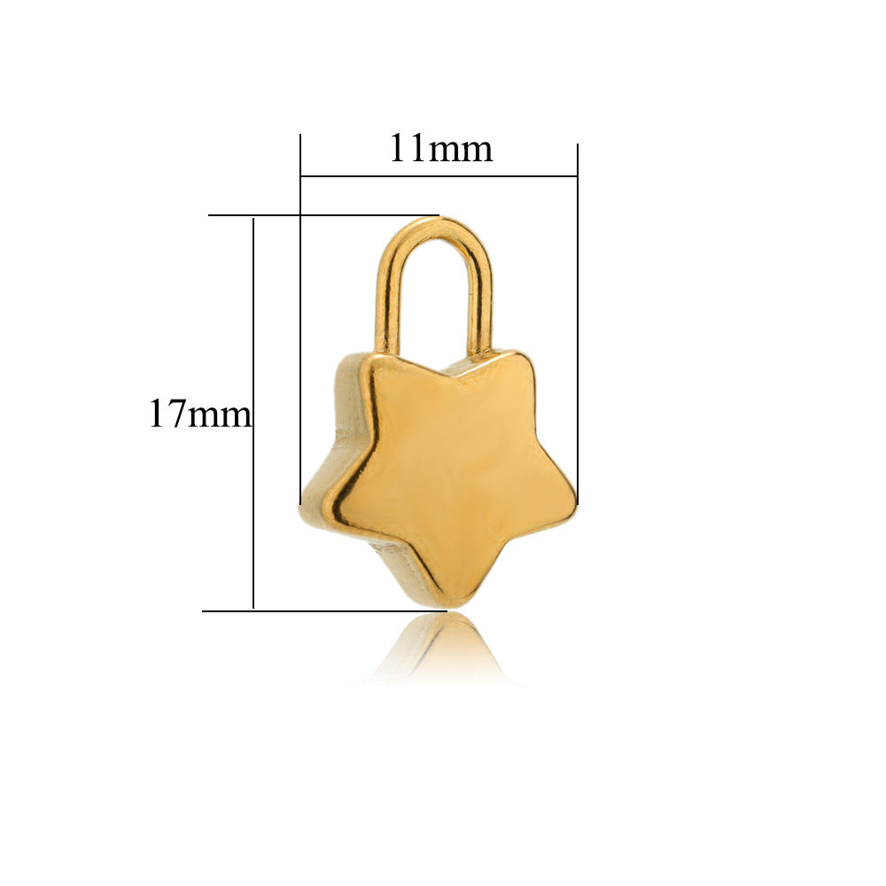 Wholesale 5PCS/PACK Stainless Steel Hollow Heart Key Padlock Small Pendant DIY Jewelry Accessories