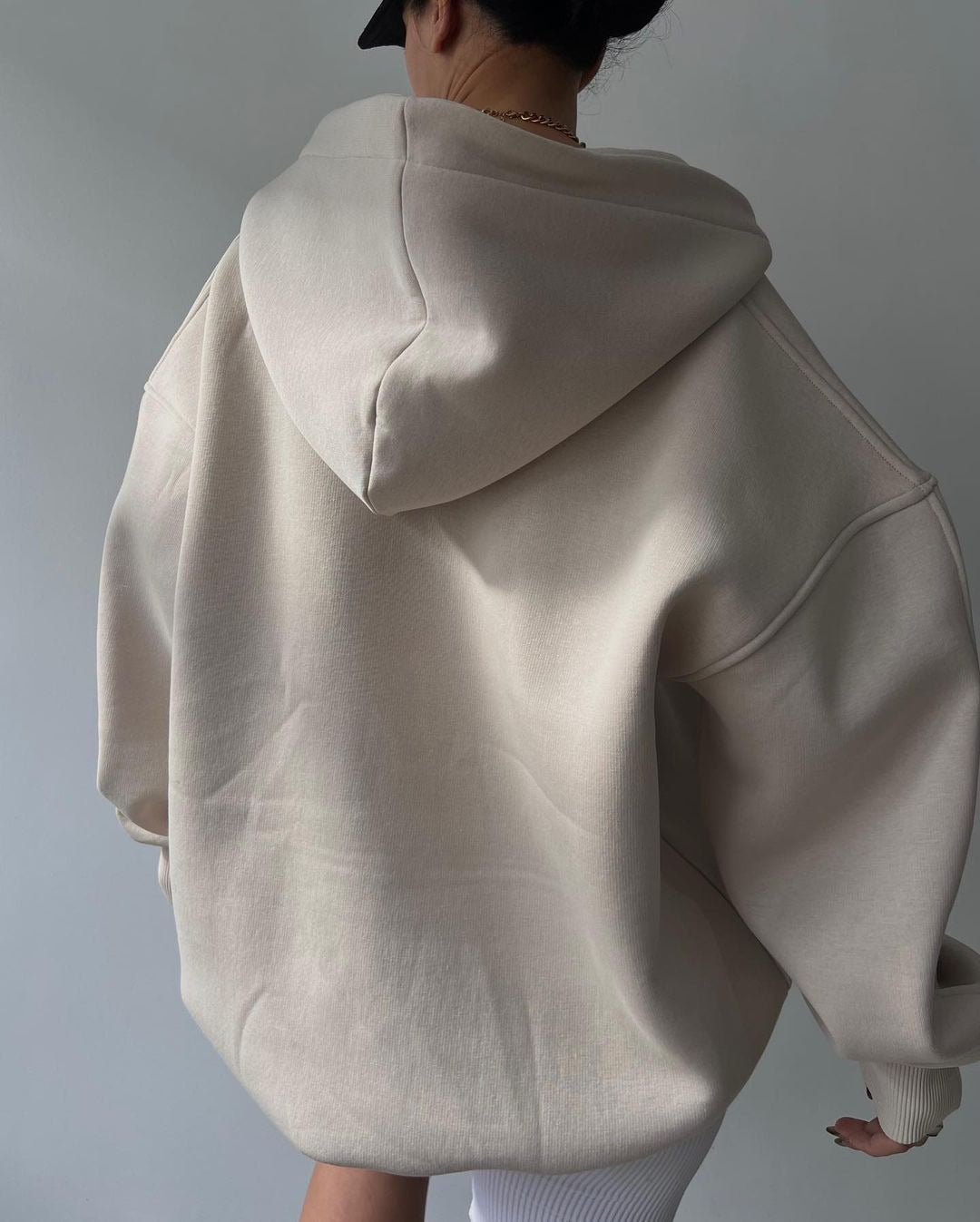 Wholesale Velvet Hooded Printed Long-sleeved Basic and Versatile Sweatshirt