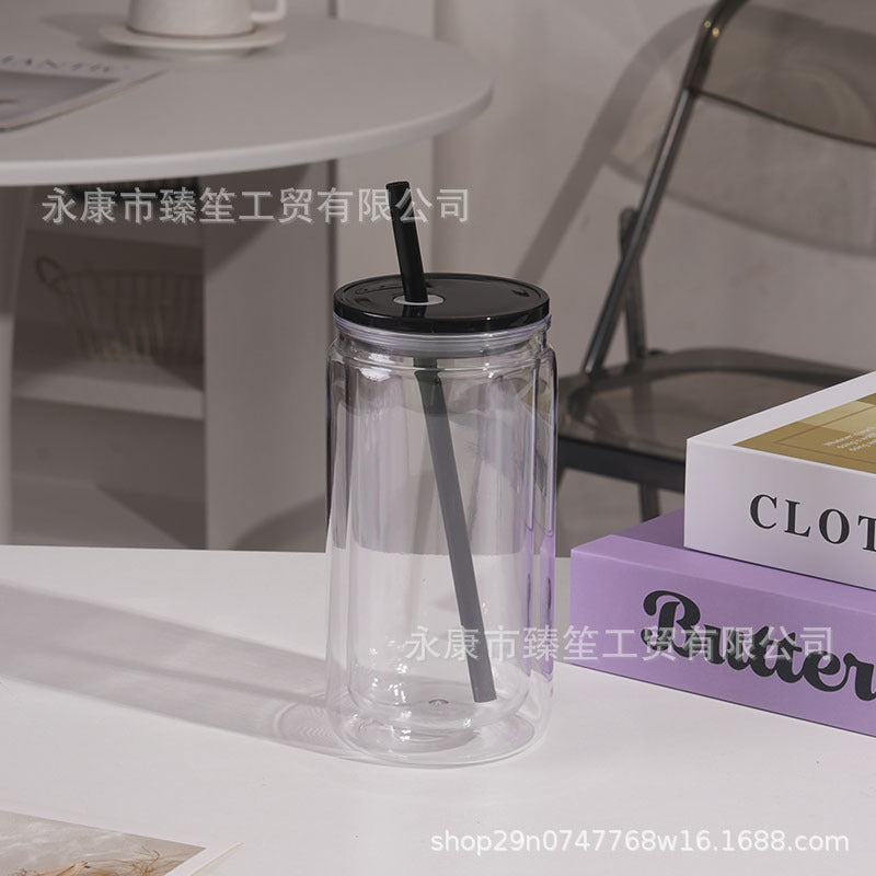 Wholesale Double-Layer Environmentally Friendly Pc Plastic Cup 16oz  Water Cup