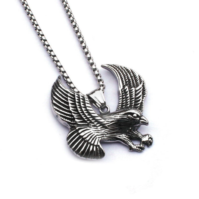 Wholesale  Football Pendant Retro Men' s Stainless Steel Chain Necklace