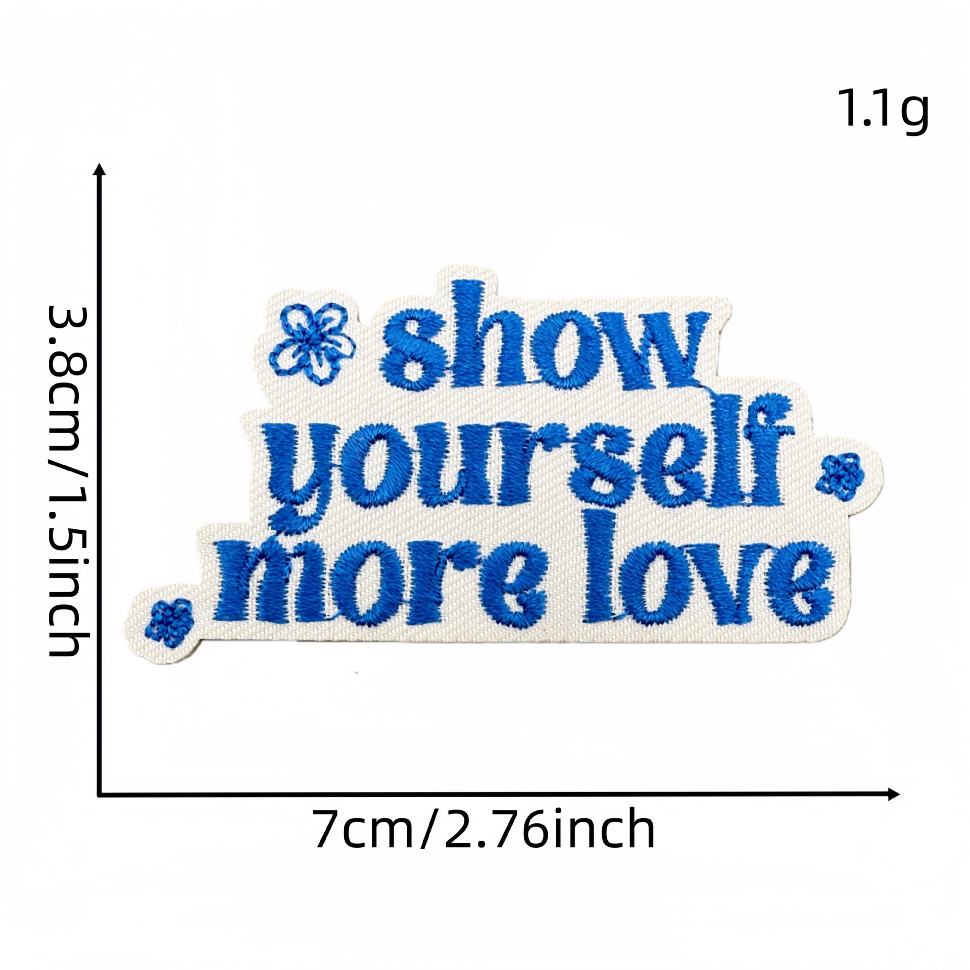 Wholesale Blue Embroidered Iron On Patch Positive Energy Saying DIY Fashion Accessory For Clothing Bags