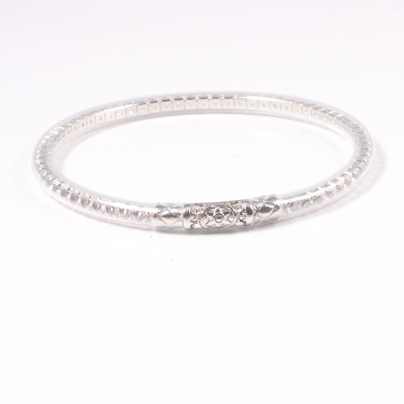 Pulsera de silicona de hexagrama de diamantes de jonces bouddhiste