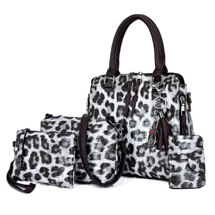 Wholesale PU Leopard Shoulder Bag Set
