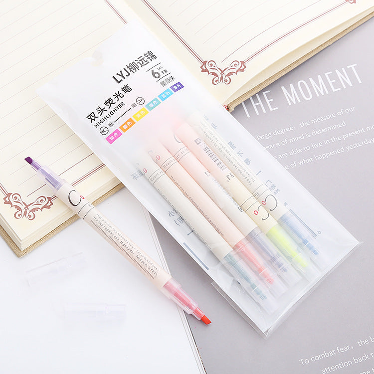 Wholesale Plastic 6-color Marking Emphasis Marking Pen