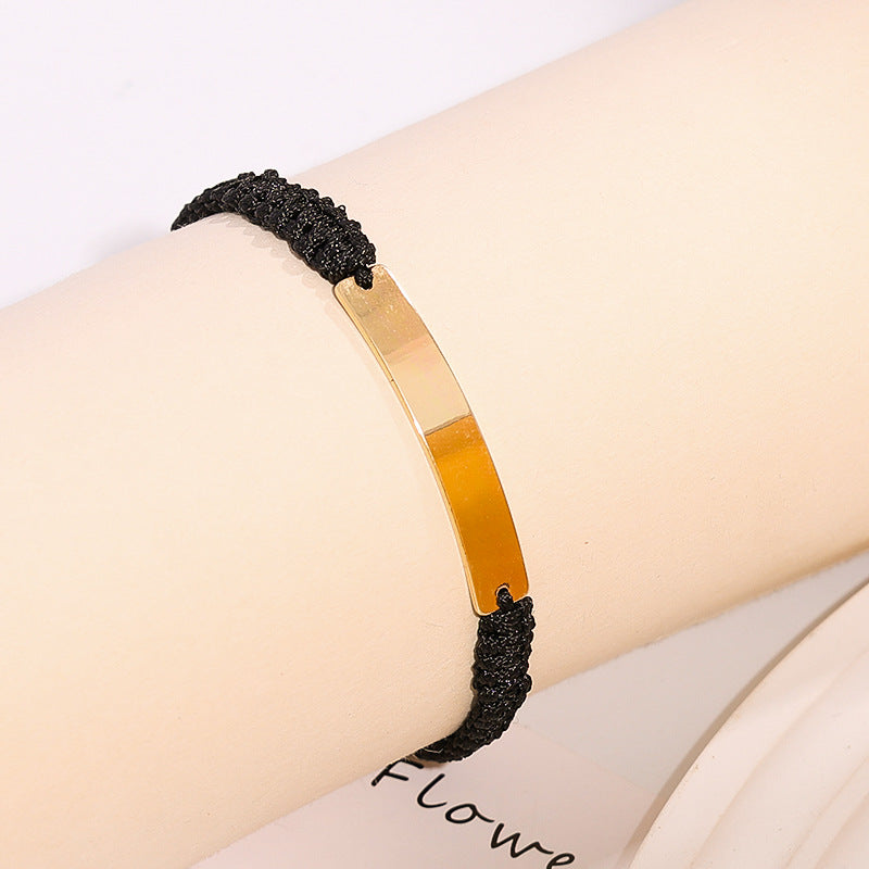 Wholesale Heartbeat Square Brand Weaving Butterfly Adjustable Hand Rope