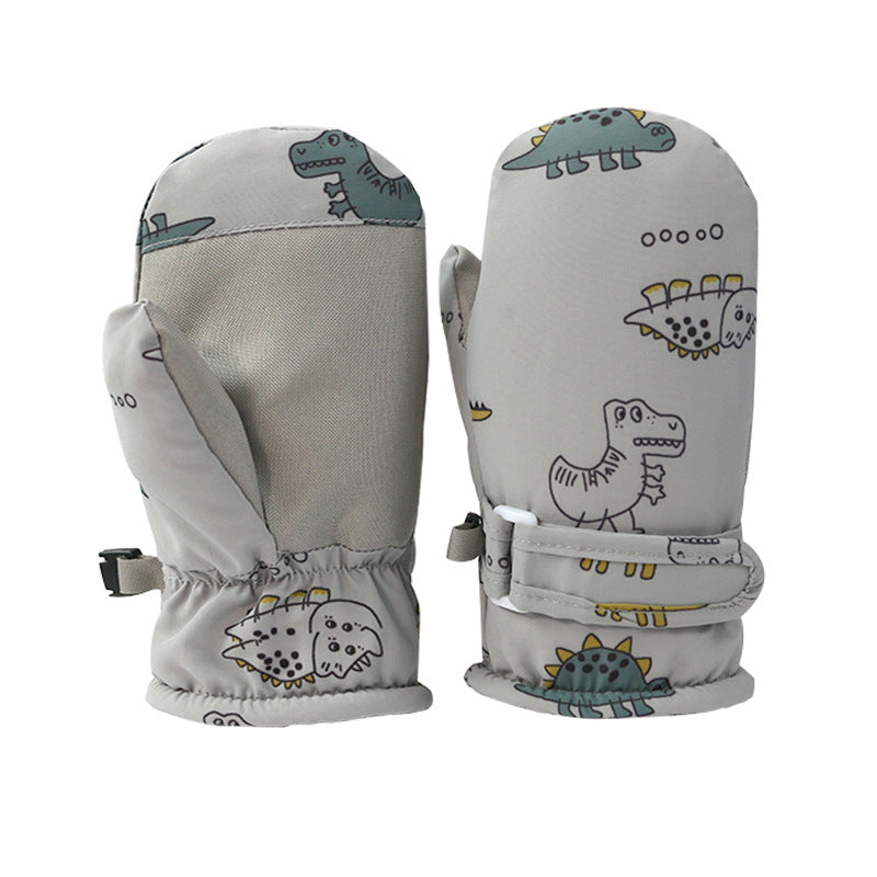 Wholesale Children's Ski Anti-slip Warm Quick-drying Waterproof Plus Fleece Gloves