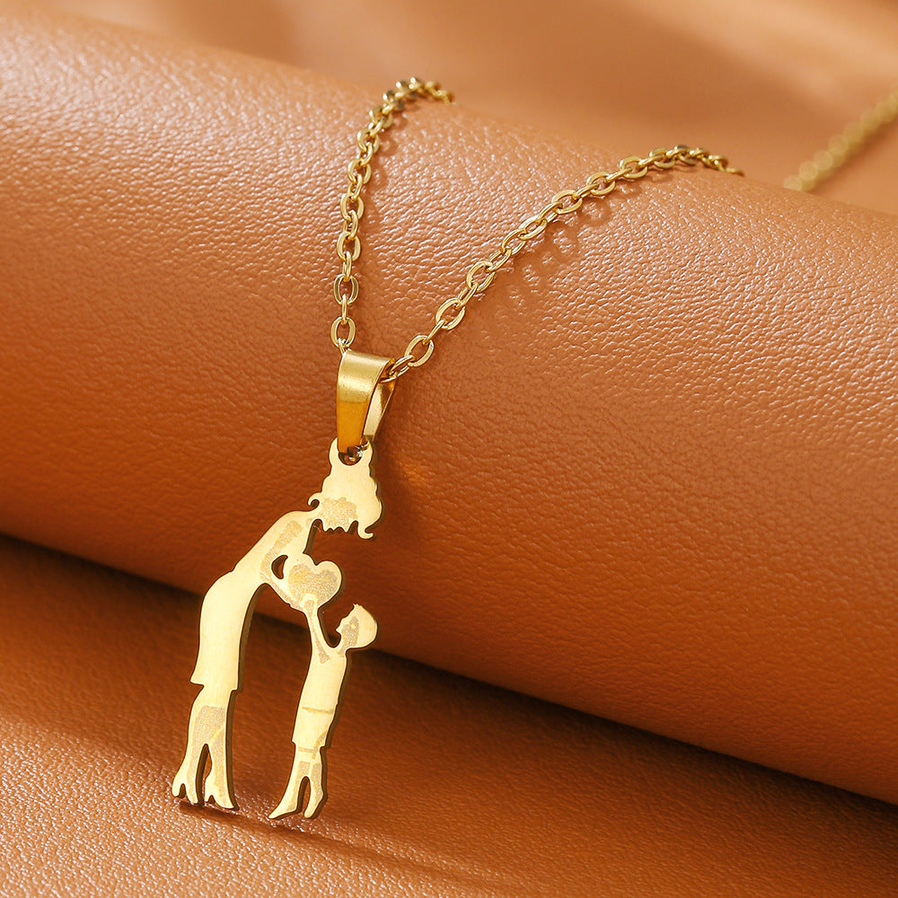 Wholesale Mother' s Day Necklace Mother' s Son Daughter Love Pendant Parent-Child Gift Jewelry