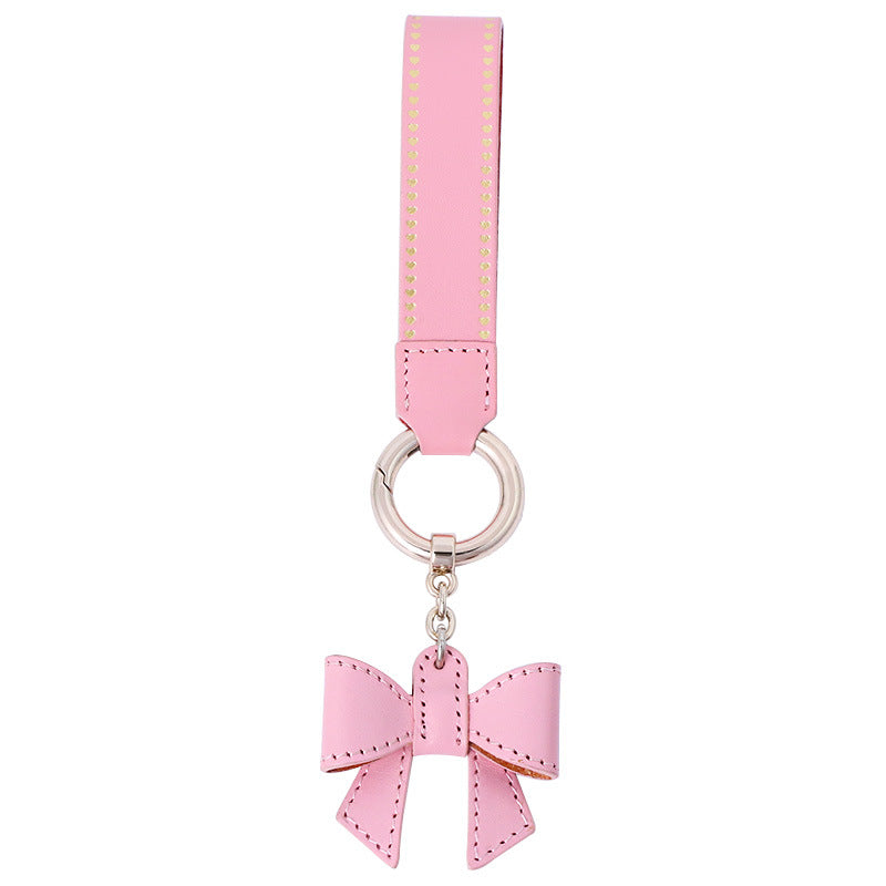 Wholesale Bow Knots Retro Girls' Bag Hangers Cowhide Keychains