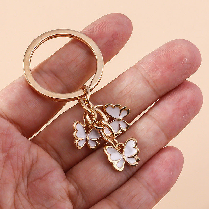 Wholesale Drip Oil Colored Butterfly Metal Keychain