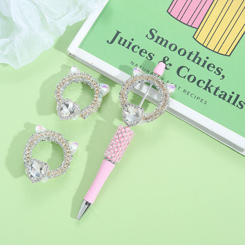 Wholesale 10pcs Heavy Industries Cat Head Love Zircon Flower DIY Beads