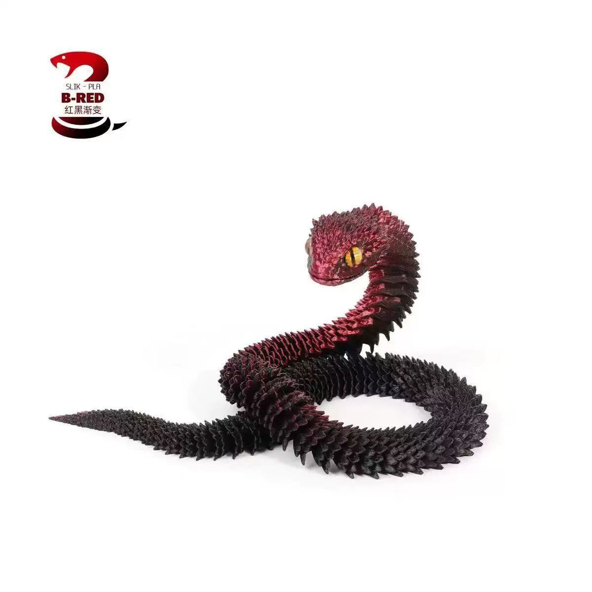 Wholesale 3D printed viper figurine with movable snake joints,  simulated animal luminous model