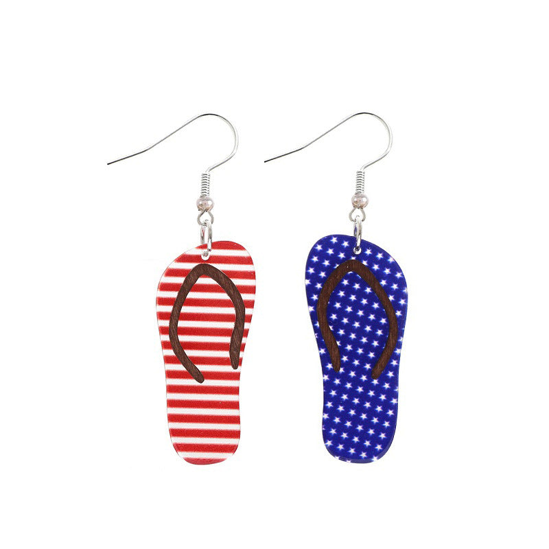 Wholesale Bikini Shape Stripe Independence Day Earrings