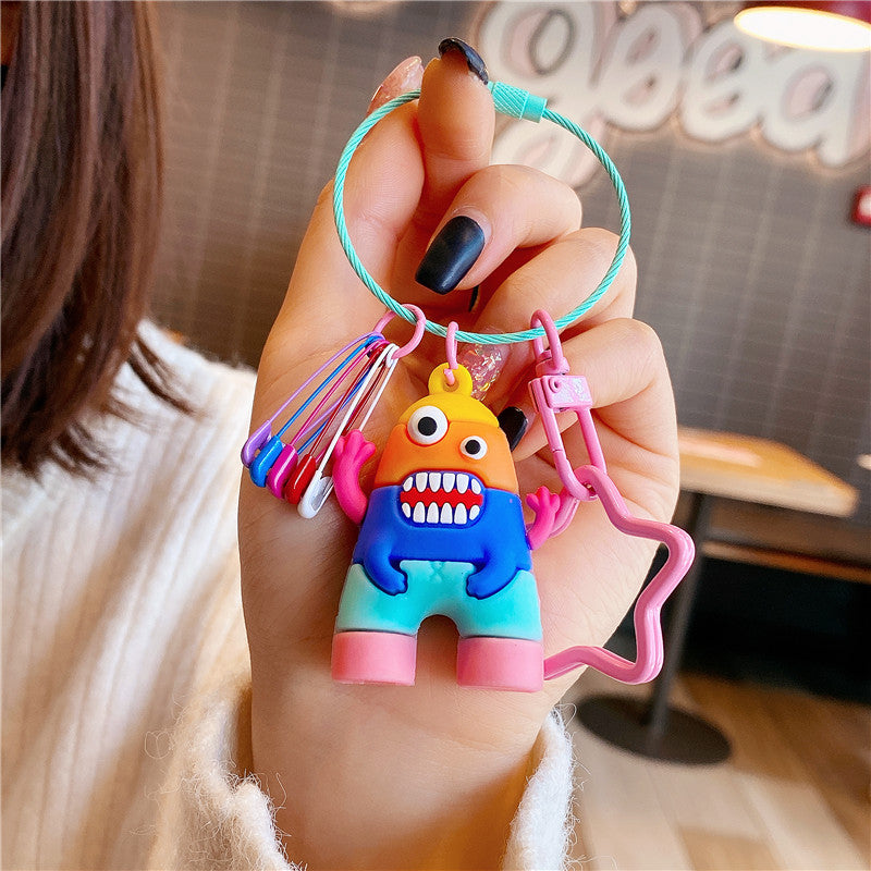 Wholesale PVC Little Monster Wrist Keychain