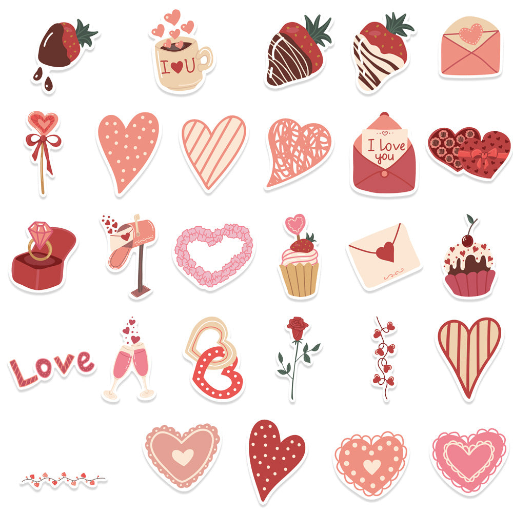 Wholesale 58pcs Cartoon Valentine' s Day Love Stickers