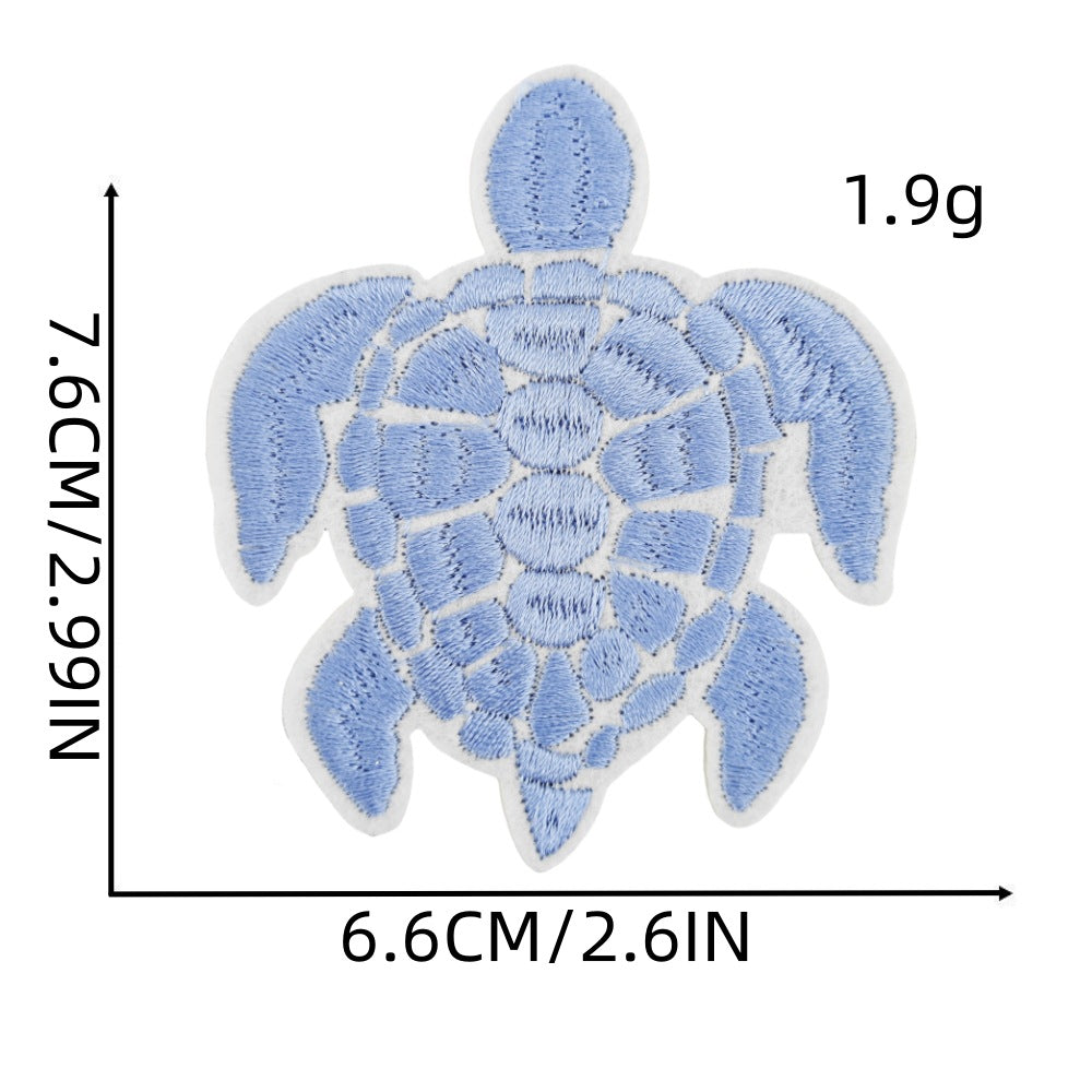 Wholesale Polyester Thread Embroidered Turtle Patch Colorful Cute Applique For Clothing Craft Supply