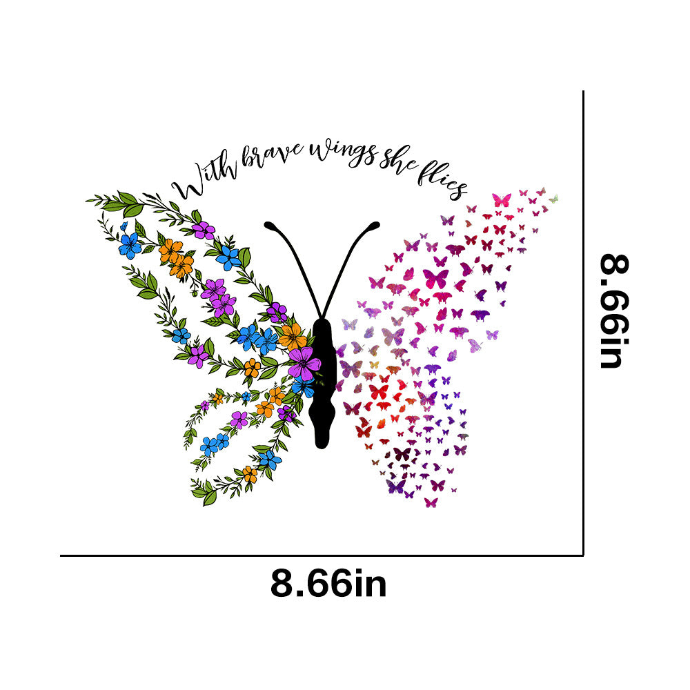 Wholesale 10pcs Butterfly Theme Series White Ink Stamping UV DTF Ready to Press Transfers Wraps