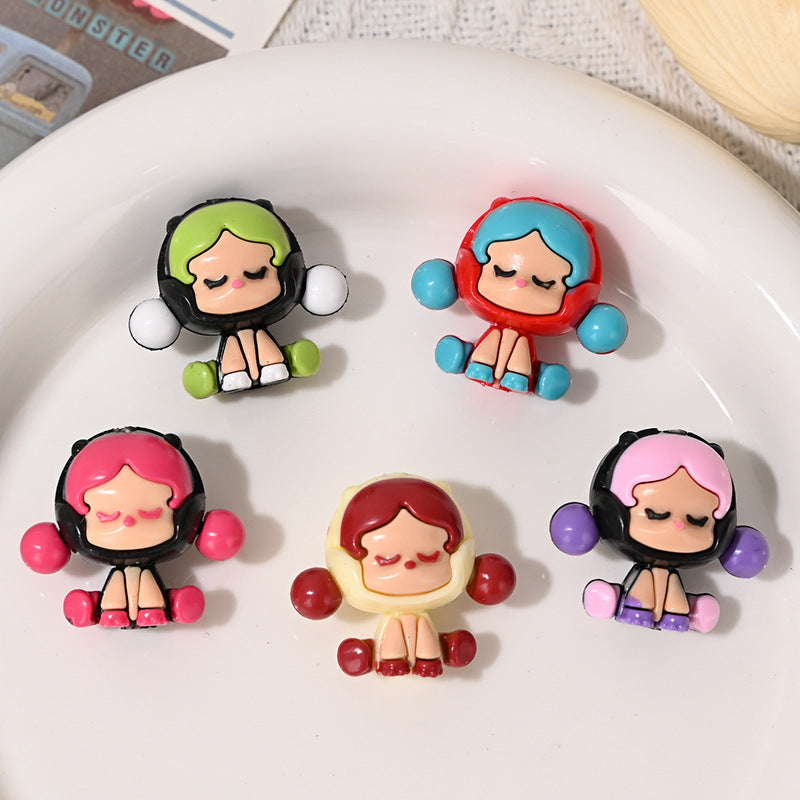 Wholesale 10pcs/pack  Cartoon Sitting Crying Baby Cute Rubber Beads with Holes