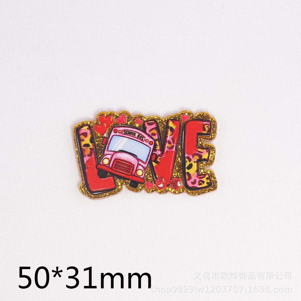 Wholesale 10pcs/pack  pink cross-border cartoon peach heart bag Acrylic Flatback