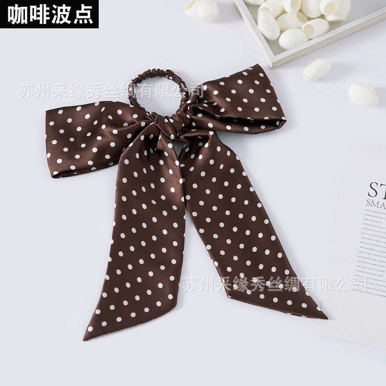 Wholesale hair rope hair accessories bow silk hair ring Hair Scrunchies