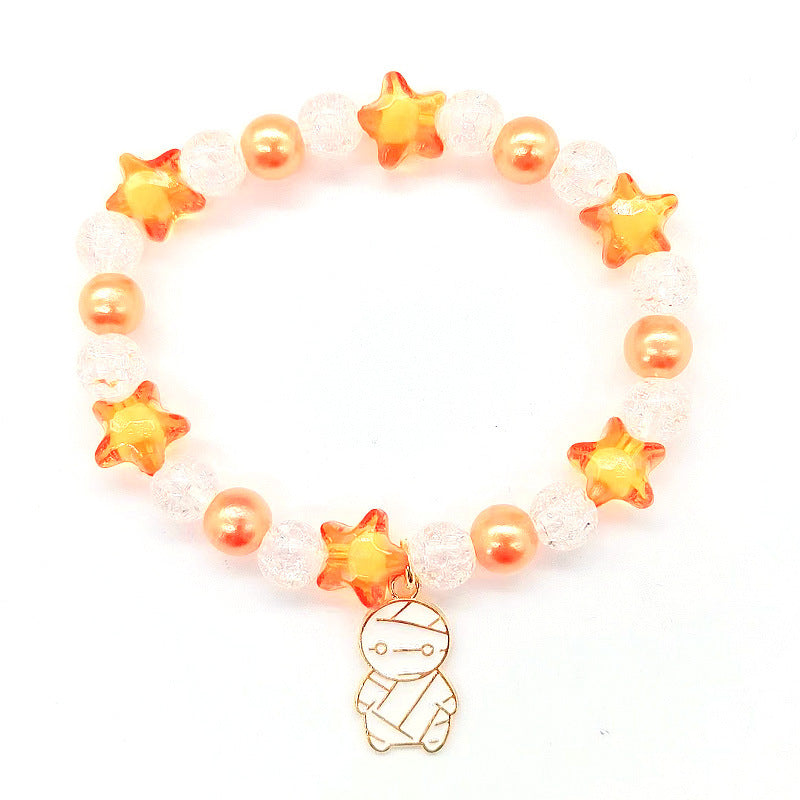 Wholesale New Halloween Handmade Beaded Hand Decorated Pumpkin Alloy Bracelet