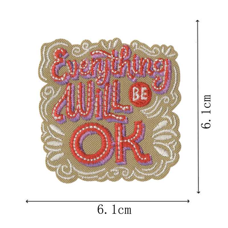 Wholesale Embroidered Inspirational Quote Patches Set 22 Pieces Star Motif Iron On Decorative Fashion Accessory For Coats Gift