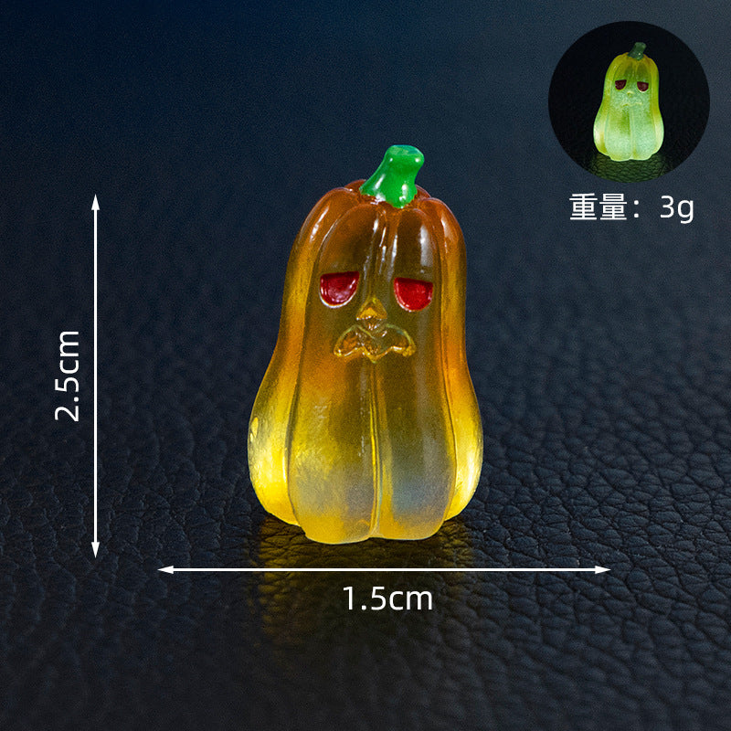 Wholesale Resin  Luminous Ghost Pumpkin Desktop Figurine Decoration for Gift Resale