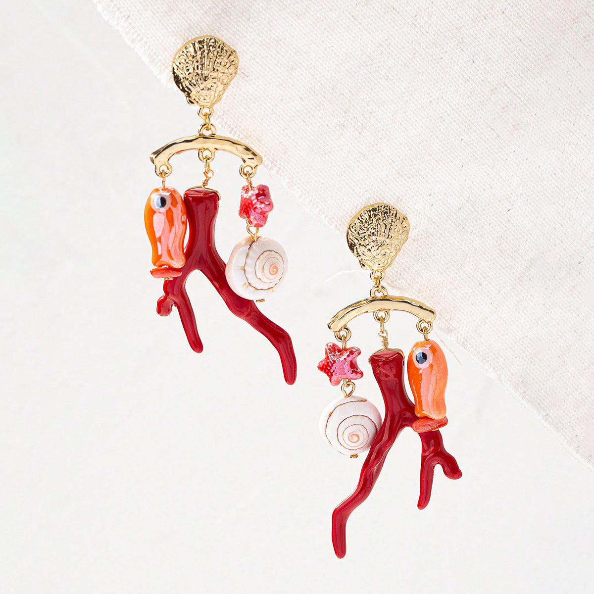 Wholesale Beach-style starfish and Shell Earrings