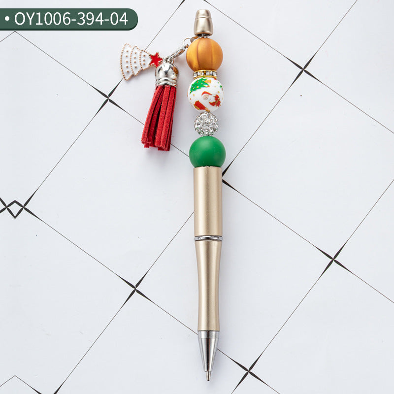 Wholesale beaded pens Christmas Beaded Pen DIY Stationery Tassel Glue Beads