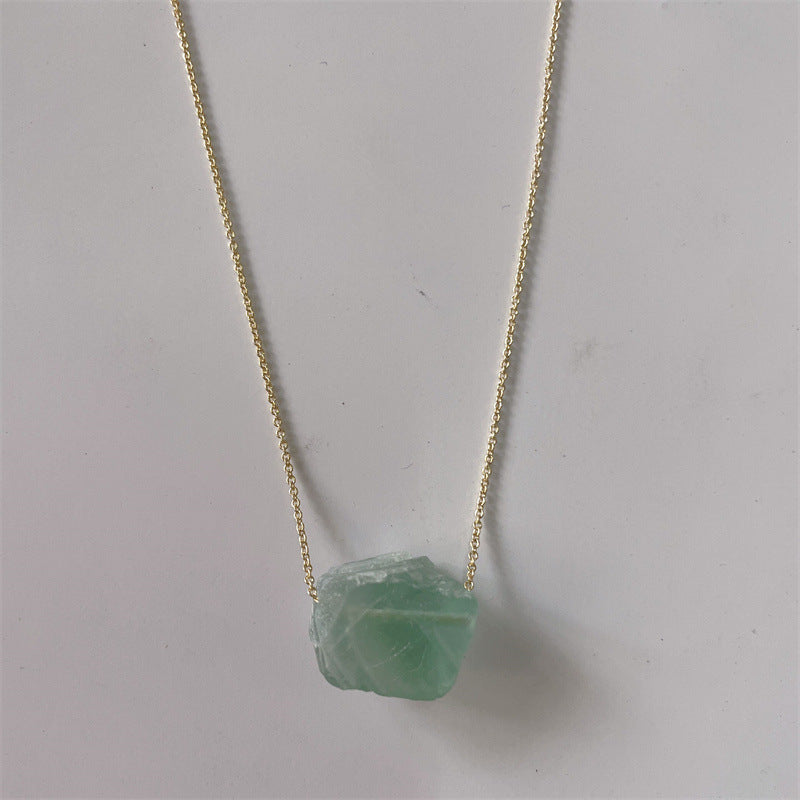 Wholesale Crystal Rough Stone Irregular Natural Stone Pendant Necklace