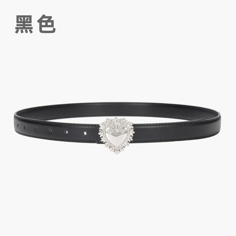 Wholesale Silver Love Buckle Genuine Leather Belt