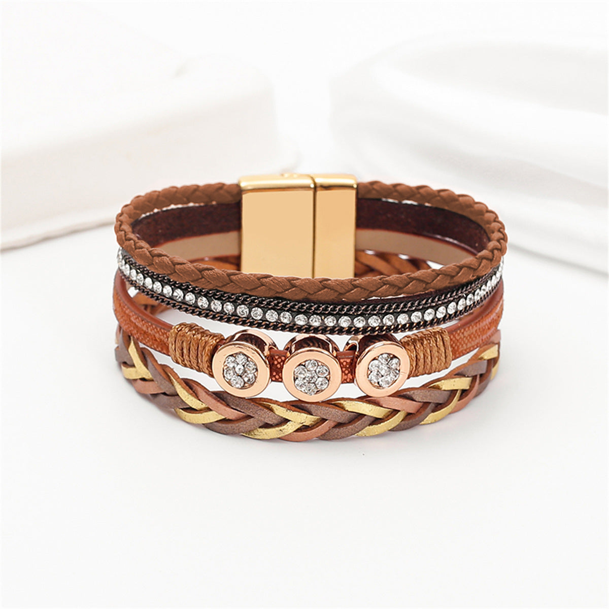 Wholesale PU leather woven bracelet,  Bohemian style bracelet