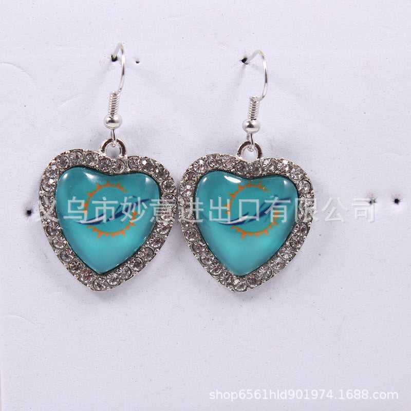 Wholesale Peach Dot Diamond Logo Earrings