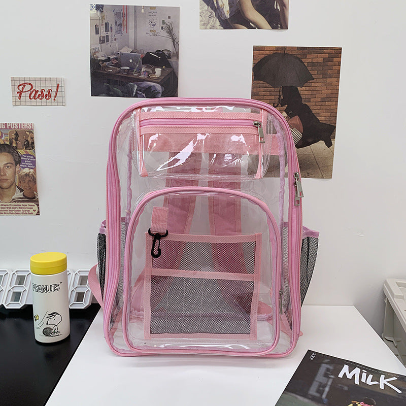 Wholesale PVC Large Capacity Jelly Colored Transparent Backpack