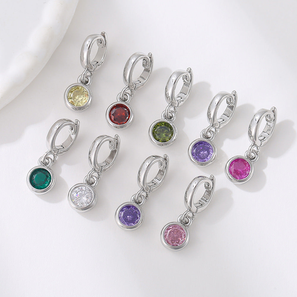 Wholesale Colorful round zircon pendant   Charms
