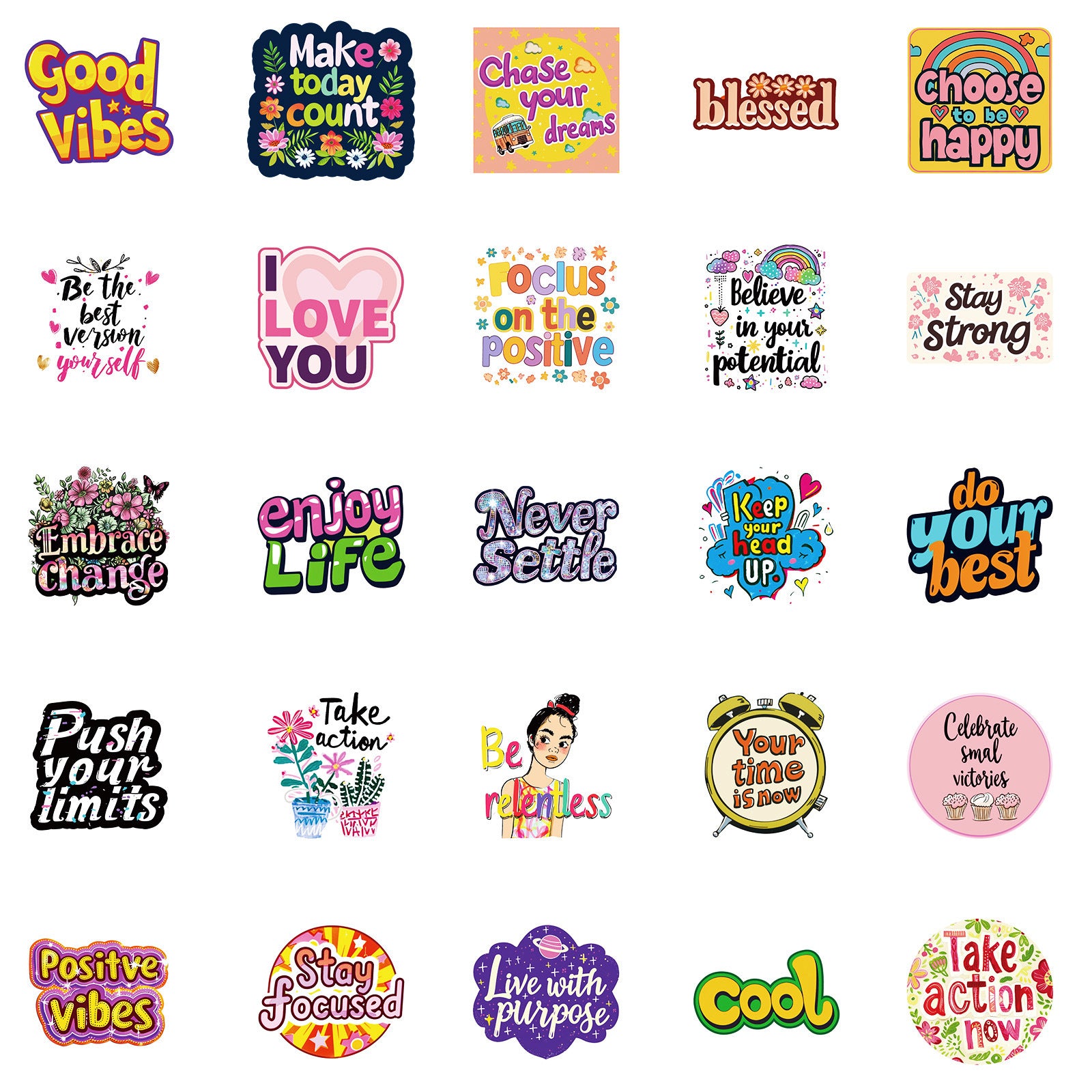 Wholesale 50PCS/ PACK Inspirational English Graffiti Stickers