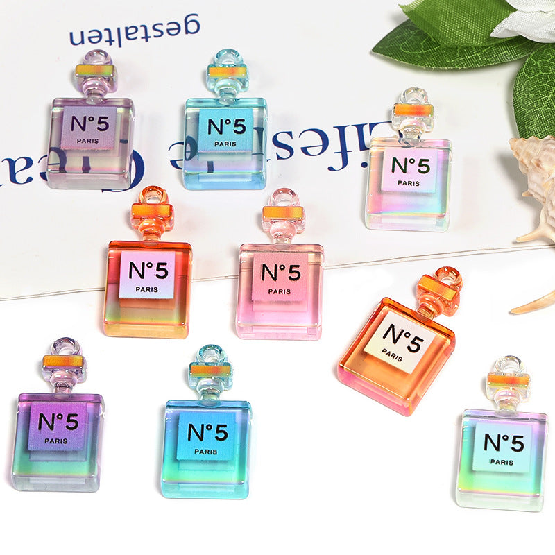 Wholesale 50pcs Colorful Perfume Bottle Beaded Acrylic Keychain