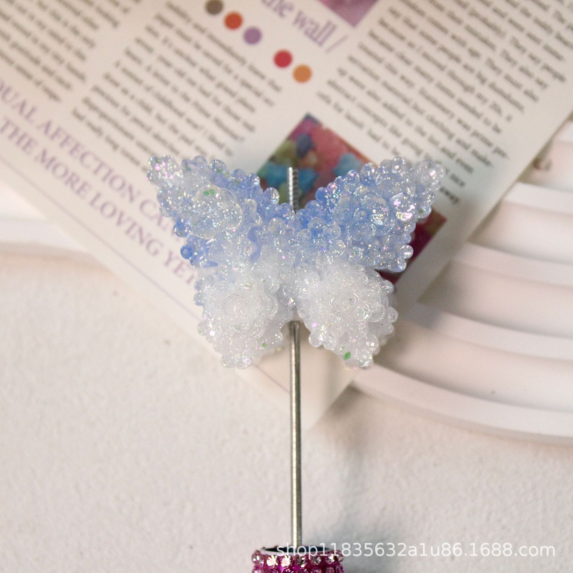 Wholesale 10pcs colored butterfly sugar beads